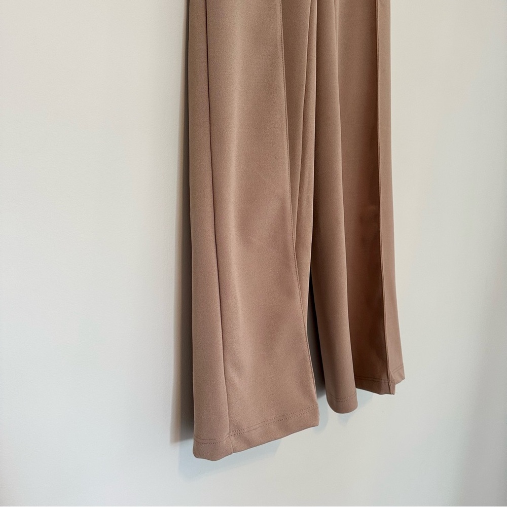 NWOT Fashion Nova Call It Even taupe beige Wide Leg Dress Pants, Size XS - Picture 3 of 16